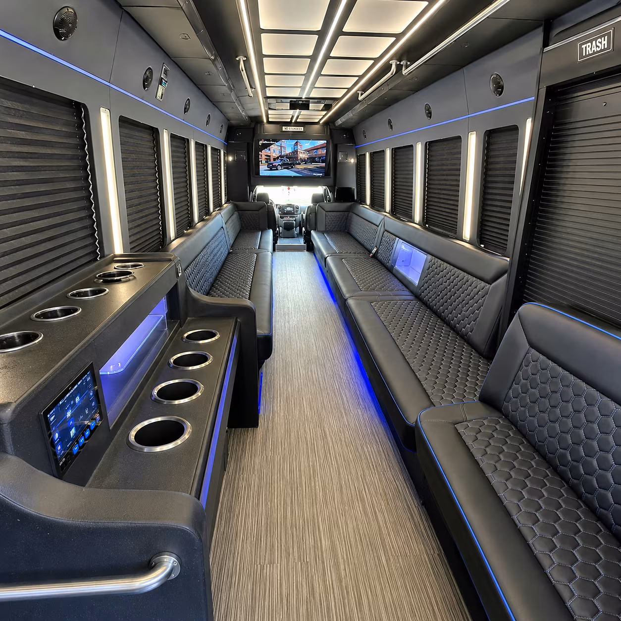 Austin Private Event Transportation party bus interior