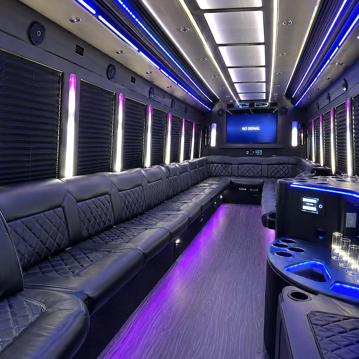 Austin Private Event Transportation party bus interior
