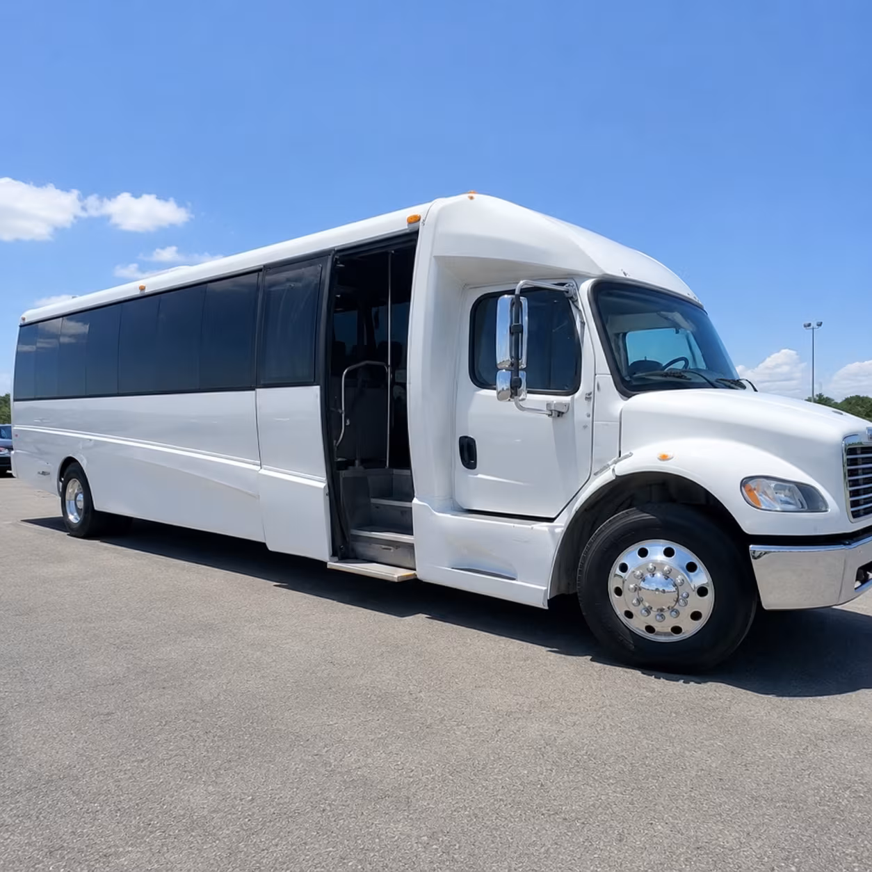 Austin School Event Transportation party bus exterior