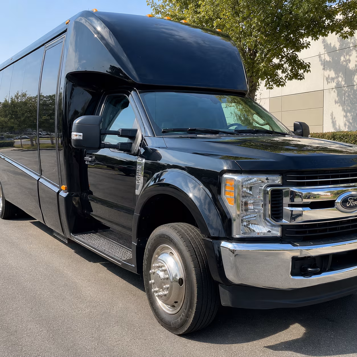 Austin School Event Transportation party bus exterior
