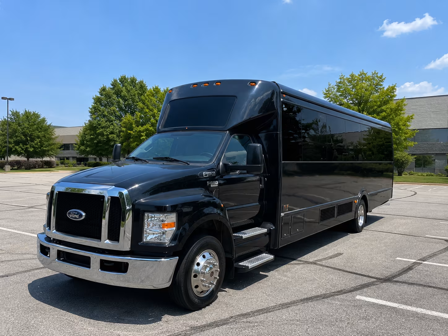 Austin Sporting Event Transportation party bus exterior