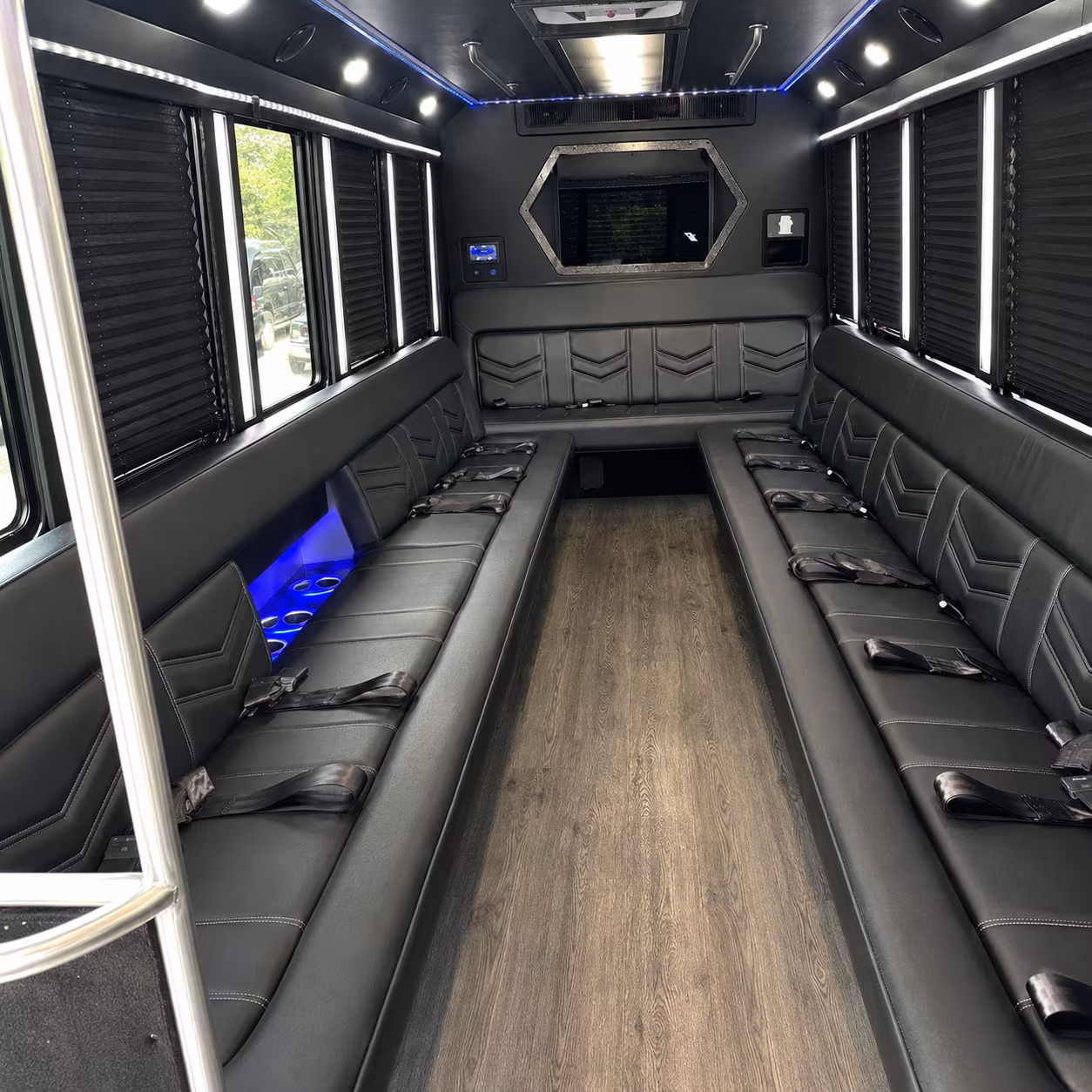 Austin Sporting Event Transportation party bus exterior
