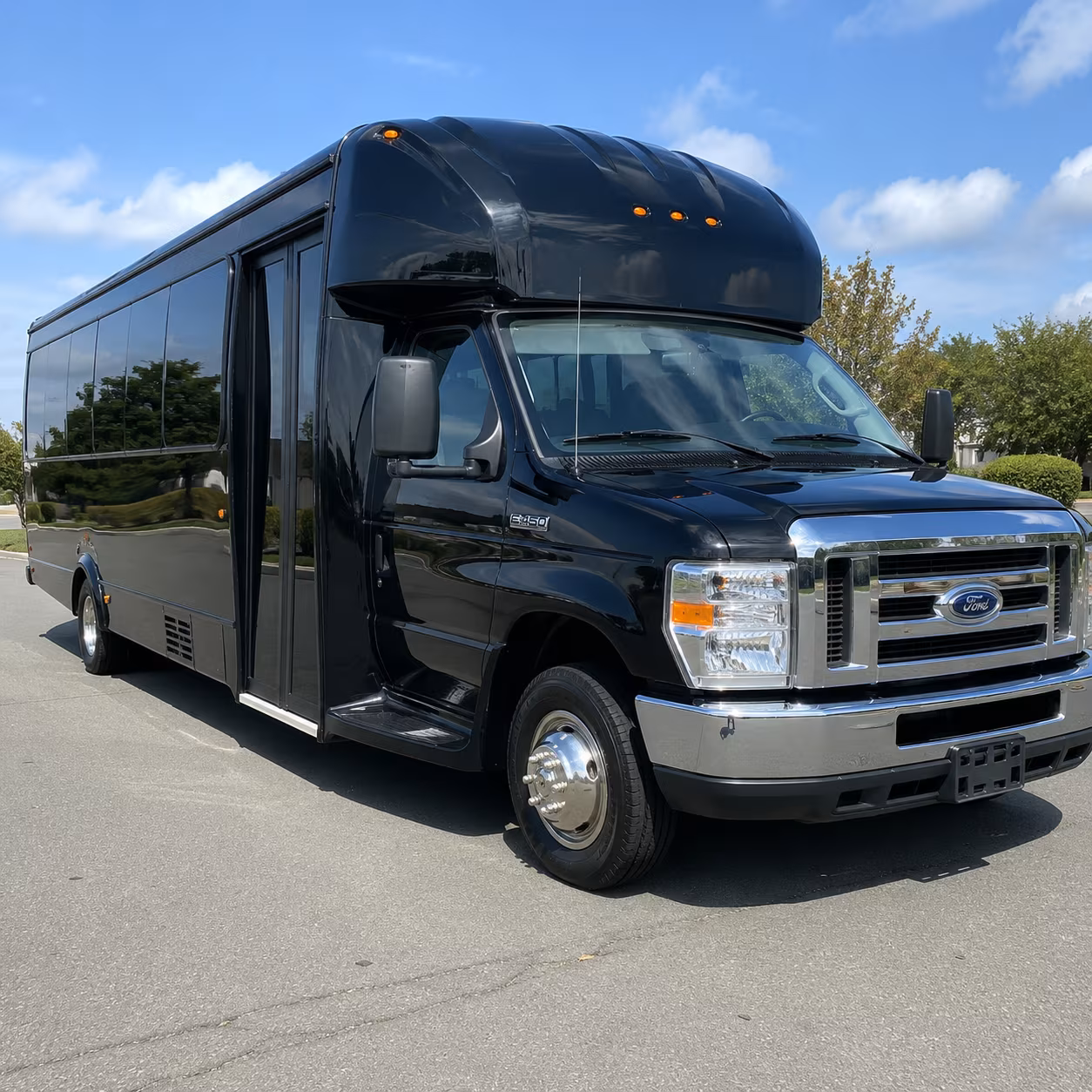 Passenger seating aboard a party bus rental serving Austin